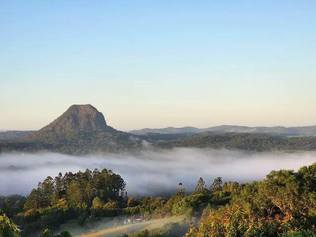Mt Pinbarren landscape photograph from the Mt Pinbarren Nature Retreat gallery, dated 12 April 2022, 6:21 am.